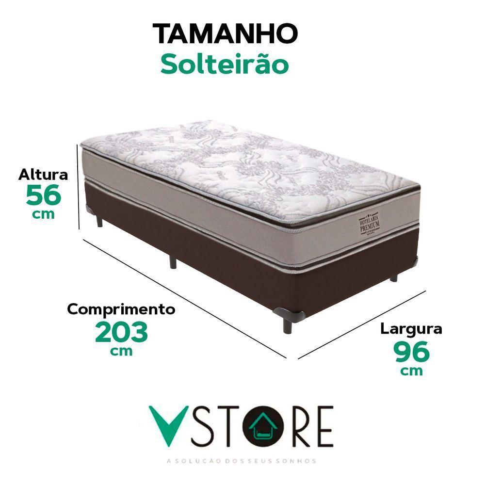 Cama Box Solteirão Marrom E Colchão Four Season Molas Vstore - 3