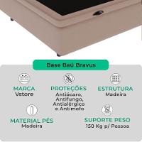 Cama Box Baú Solteiro Bege V-store 78x188x44 - 2