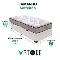 Cama Box Baú Solteirão E Colchão Four Season Molas V-store Branco - 3