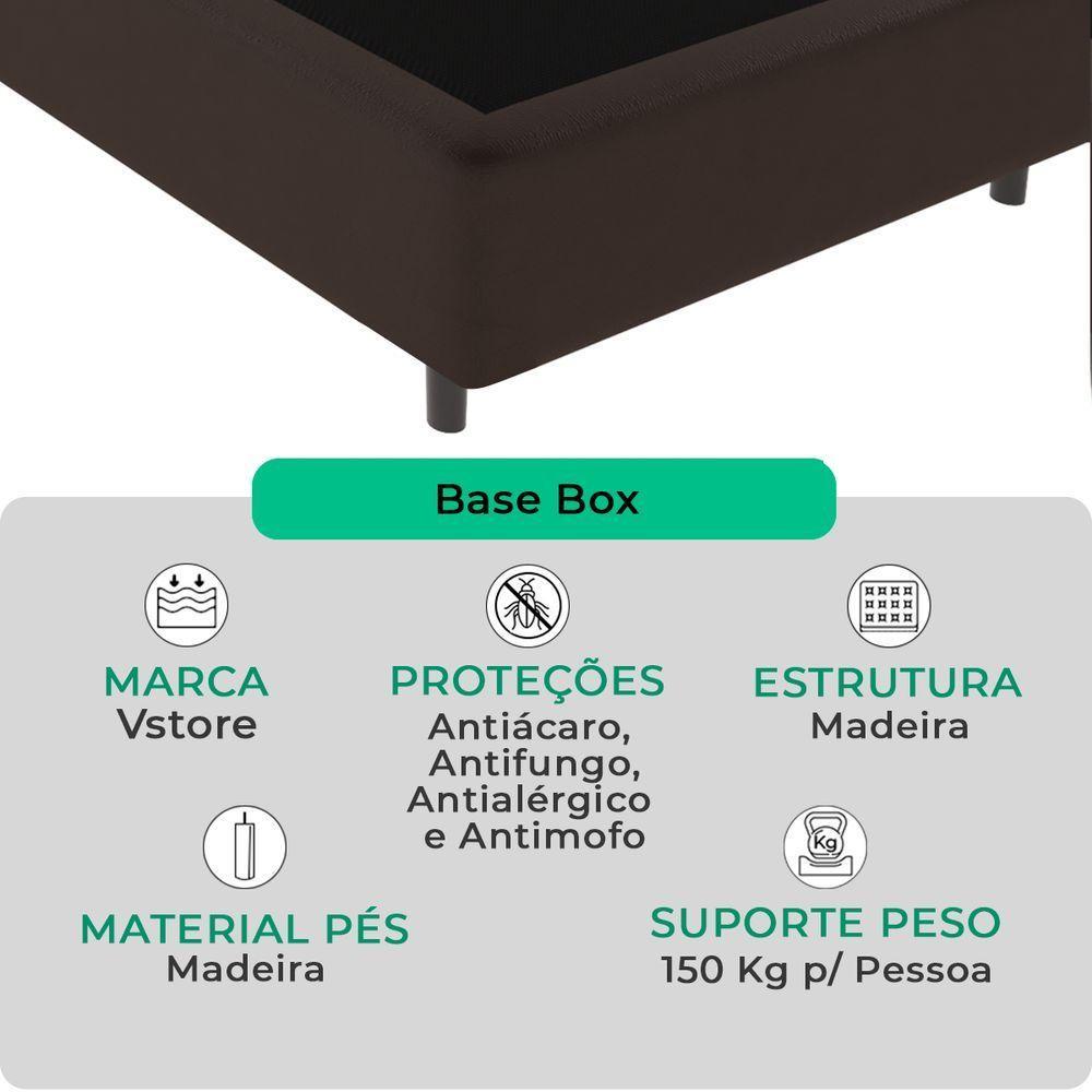 Cama Box Solteiro Marrom V-store 78x188x44 - 2