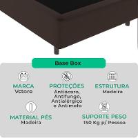 Cama Box Solteiro Marrom V-store 78x188x44 - 2