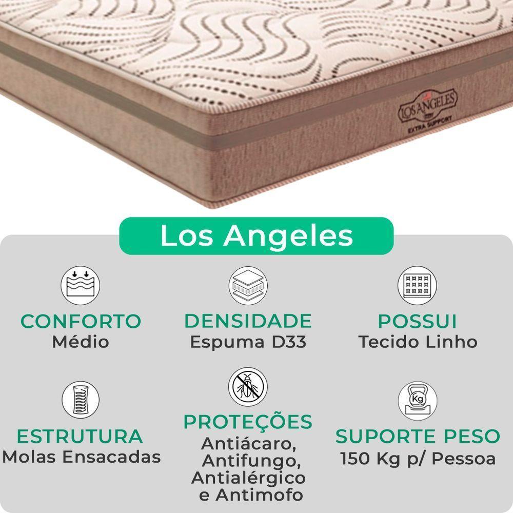 Cama Box King Bege E Colchão Los Angeles Molas Vstore - 2