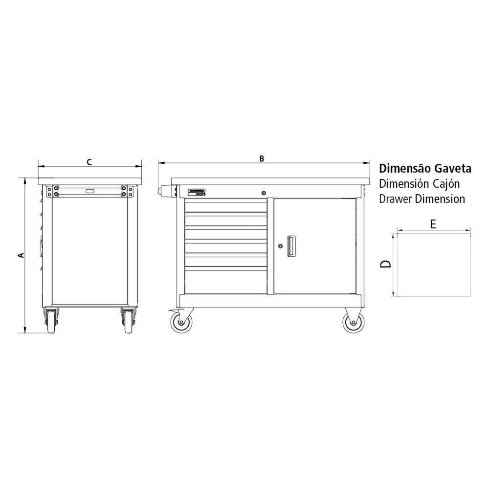 Bancada Móvel 6 Gavetas E 1 Porta Tramontina Pro Laranja Tramontina - 7