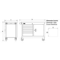 Bancada Móvel 6 Gavetas E 1 Porta Tramontina Pro Laranja Tramontina - 7