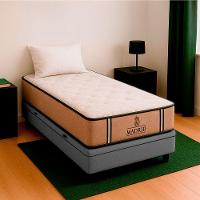 Cama Box Solteirão E Colchão Madrid Molas V-store 96x188x28 Cinza - 1