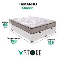 Cama Box Baú Queen Branco E Colchão Four Season Molas Vstore - 3