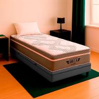 Cama Box Solteiro E Colchão Ibiza Molas V-store 78x188x22 Cinza - 1