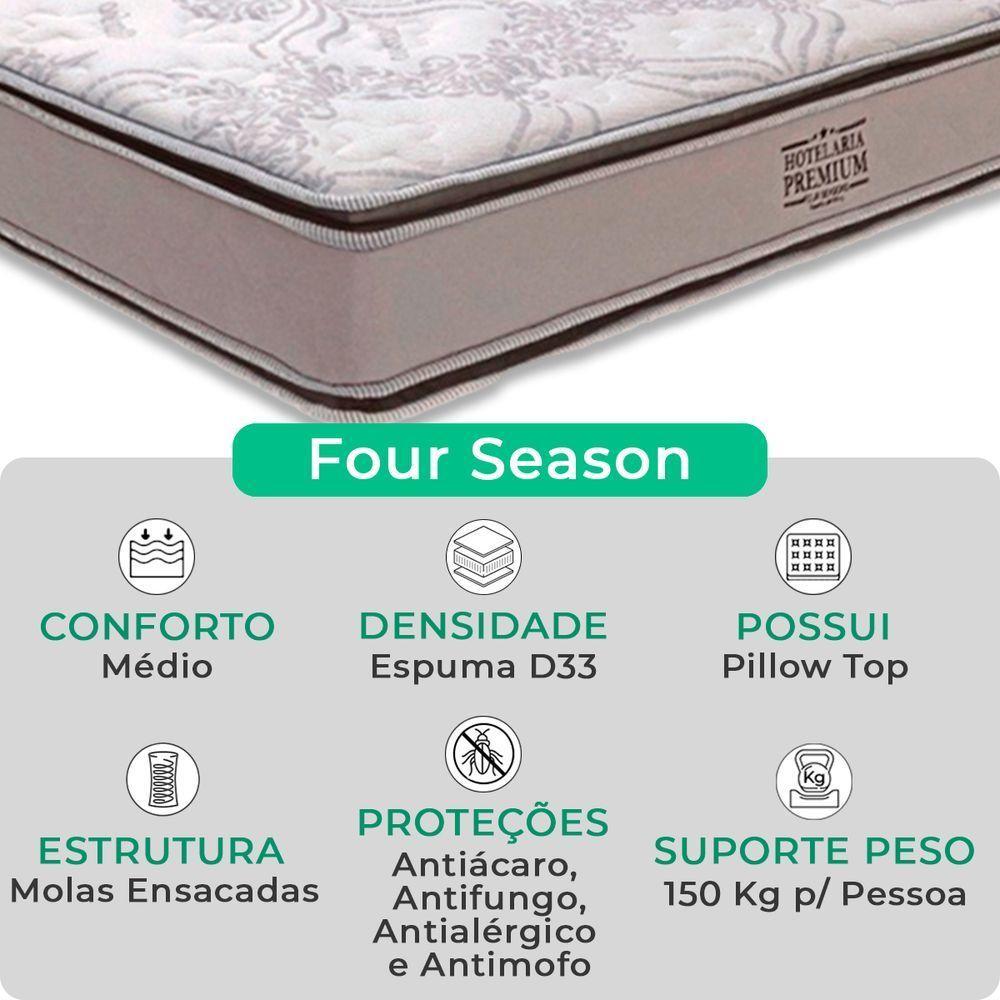 Cama Box Baú Solteirão E Colchão Four Season Molas V-store Bege - 2