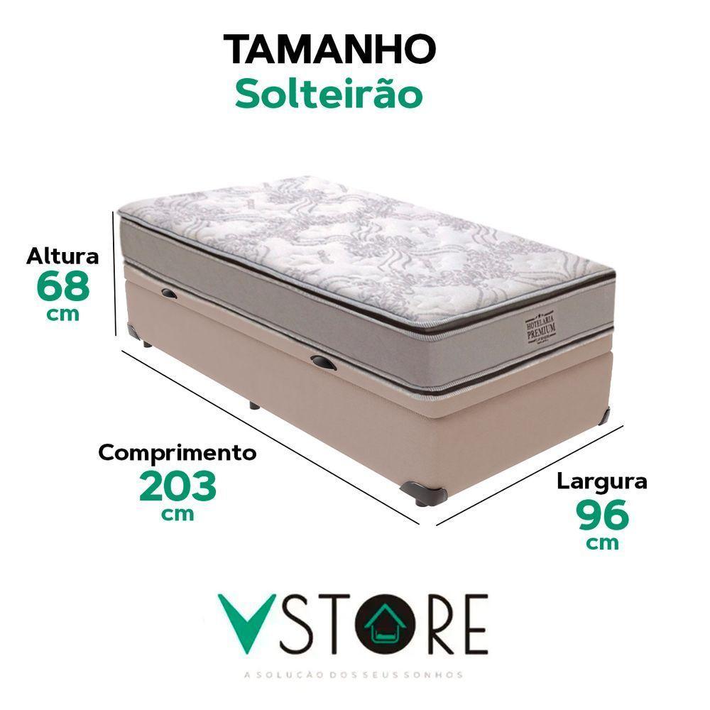 Cama Box Baú Solteirão E Colchão Four Season Molas V-store Bege - 3