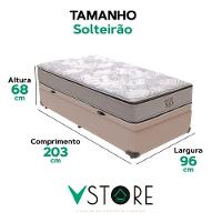 Cama Box Baú Solteirão E Colchão Four Season Molas V-store Bege - 3