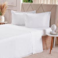 Jogo De Cama Queen 200 Fios Liso 4 Pçs 160x200x35cm Branco - 3