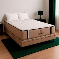 Cama Box Casal Bege E Colchão Madrid Molas Vstore 138x188x28 - 1