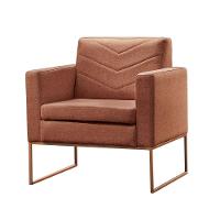 Poltrona Apolo Luxo Base Bronze Castellar Móbile Linho Terracota Linho Terracota - 1