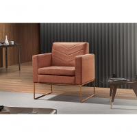 Poltrona Apolo Luxo Base Bronze Castellar Móbile Linho Terracota Linho Terracota - 4