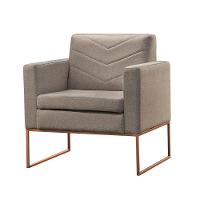 Poltrona Apolo Luxo Base Bronze Castellar Móbile Linho Cappuccino Linho Cappuccino - 1