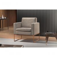 Poltrona Apolo Luxo Base Bronze Castellar Móbile Linho Cappuccino Linho Cappuccino - 6