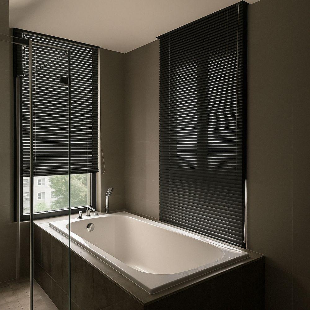 Persiana Horizontal Alumínio 25mm Preto - 1,81m X 1,23m - 2