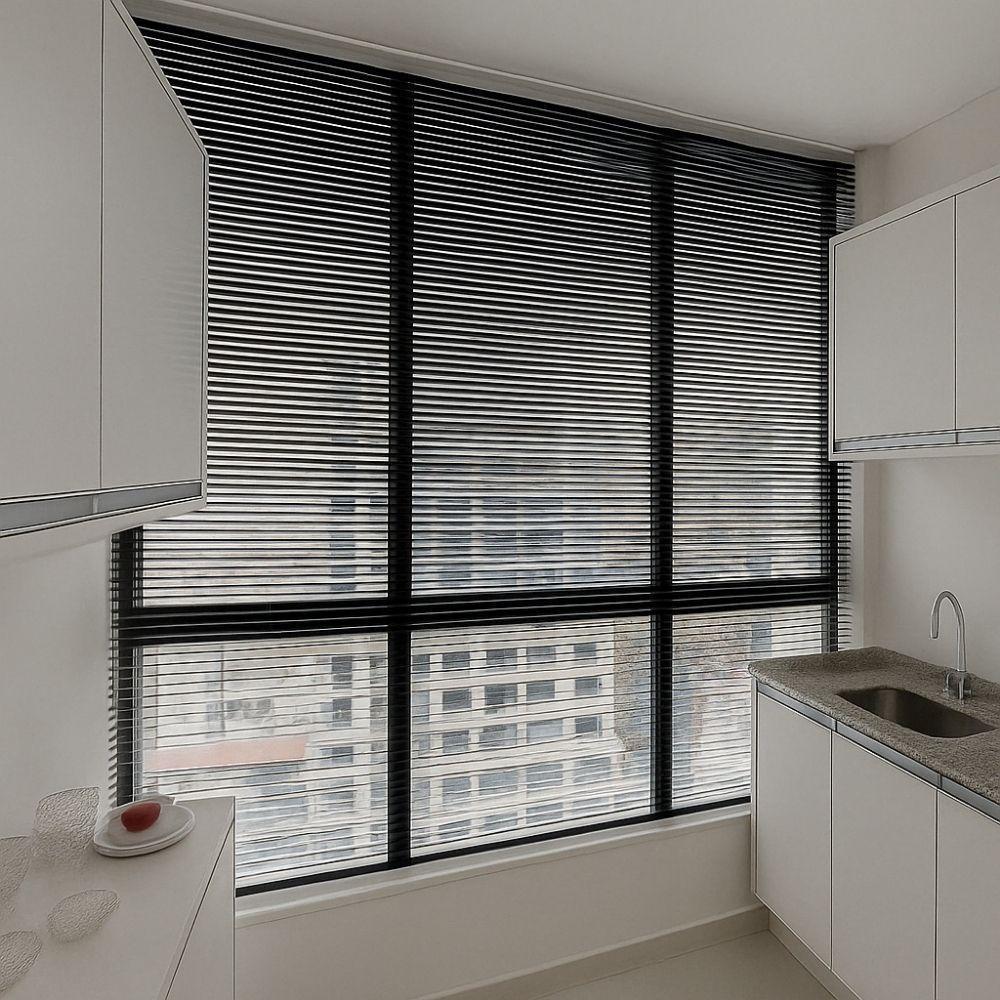Persiana Horizontal Alumínio 25mm Preto - 1,81m X 1,23m - 4
