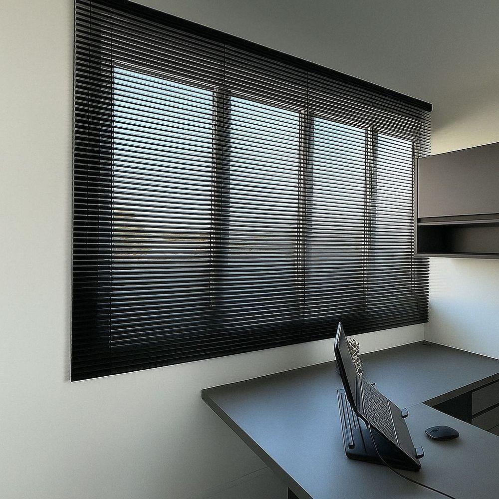Persiana Horizontal Alumínio 25mm Preto - 1,87m X 1,44m - 5