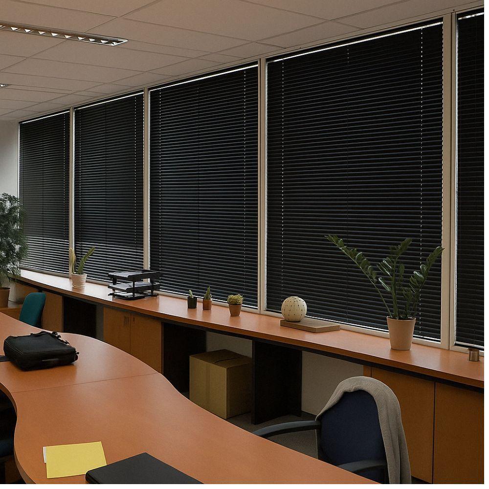 Persiana Horizontal Alumínio 25mm Preto - 1,87m X 1,89m - 6