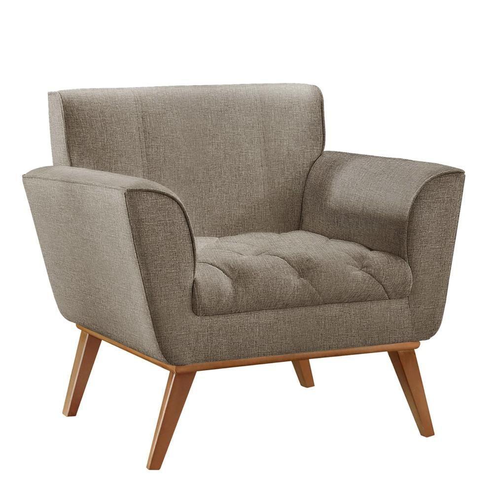 Poltrona Lyz Luxo Madeira Maciça Castellar Móbile Linho Cappuccino Linho Cappuccino - 1