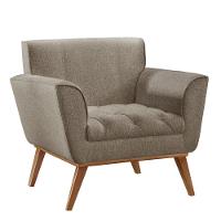 Poltrona Lyz Luxo Madeira Maciça Castellar Móbile Linho Cappuccino Linho Cappuccino - 1