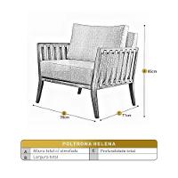 Poltrona Helena Luxo Madeira Maciça Castellar Móbile Linho Cappuccino Linho Cappuccino - 5