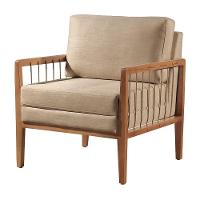 Poltrona Gael Luxo Madeira Maciça Castellar Móbile Linho Bege Linho Bege - 1