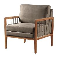 Poltrona Gael Luxo Madeira Maciça Castellar Móbile Linho Cappuccino Linho Cappuccino - 1