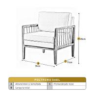 Poltrona Gael Luxo Madeira Maciça Castellar Móbile Linho Cappuccino Linho Cappuccino - 5