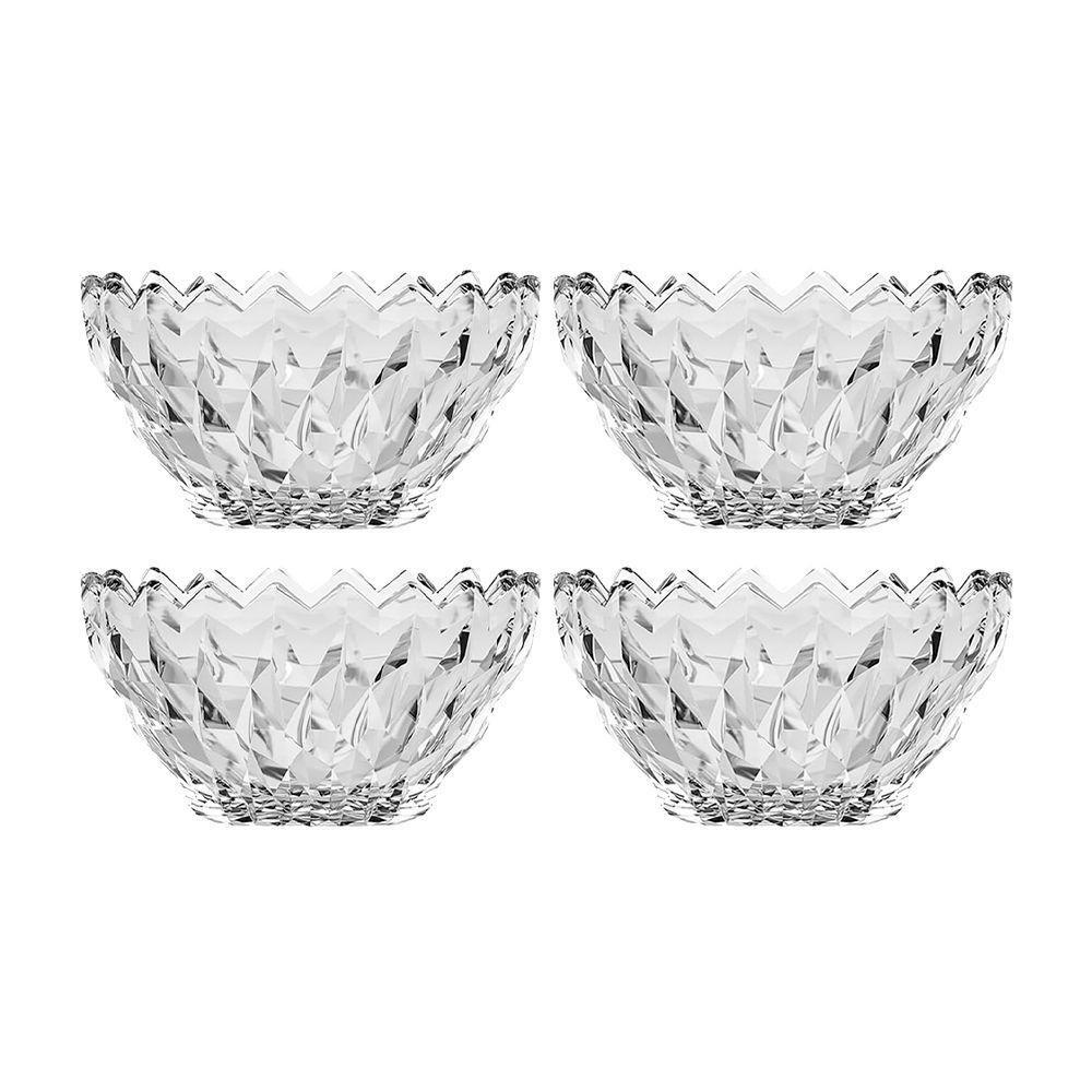 Jogo 4 Taça De Sobremesa Bowl Vidro Diamante Transparente Galaxy 280ml Em Casa Tem - 1