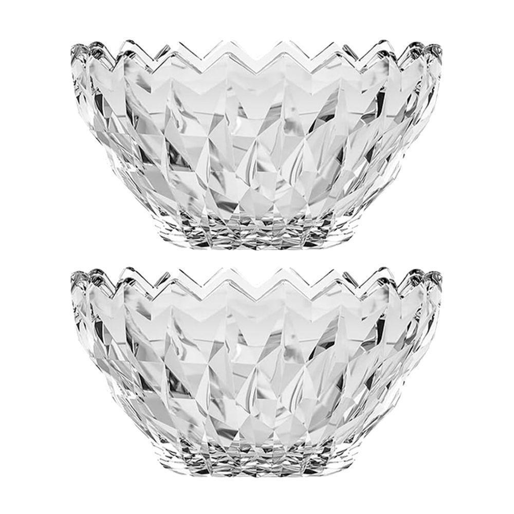 Jogo 2 Taça De Sobremesa Bowl Vidro Diamante Transparente Galaxy 280ml Em Casa Tem - 1