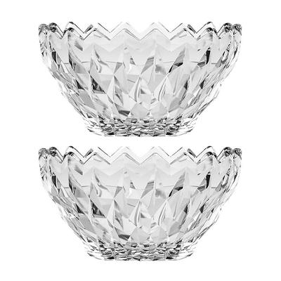 Jogo 2 Taça De Sobremesa Bowl Vidro Diamante Transparente Galaxy 280ml Em Casa Tem
