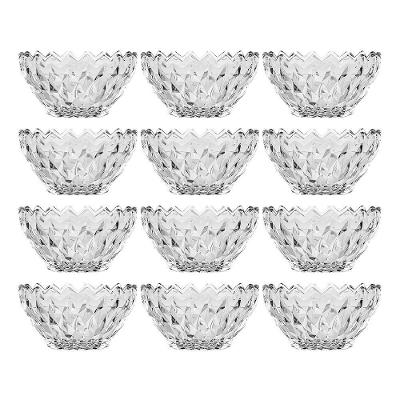 Jogo 12 Taça De Sobremesa Bowl Vidro Diamante Transparente Galaxy 280ml Em Casa Tem