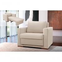 Poltrona Cama Hermes Luxo Castellar Móbile Veludo Bege Claro - 5