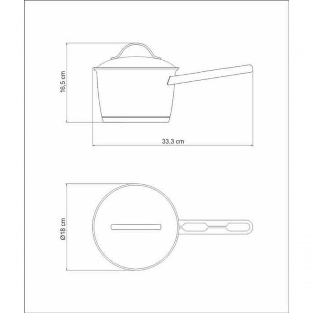 Caldeirão Tramontina Allegra Aço Inox 16cm - 3