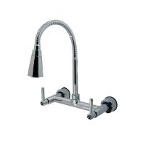 Torneira Misturador Cozinha Tubo Conic Flexível Cromado 2 Jatos Parede - 1