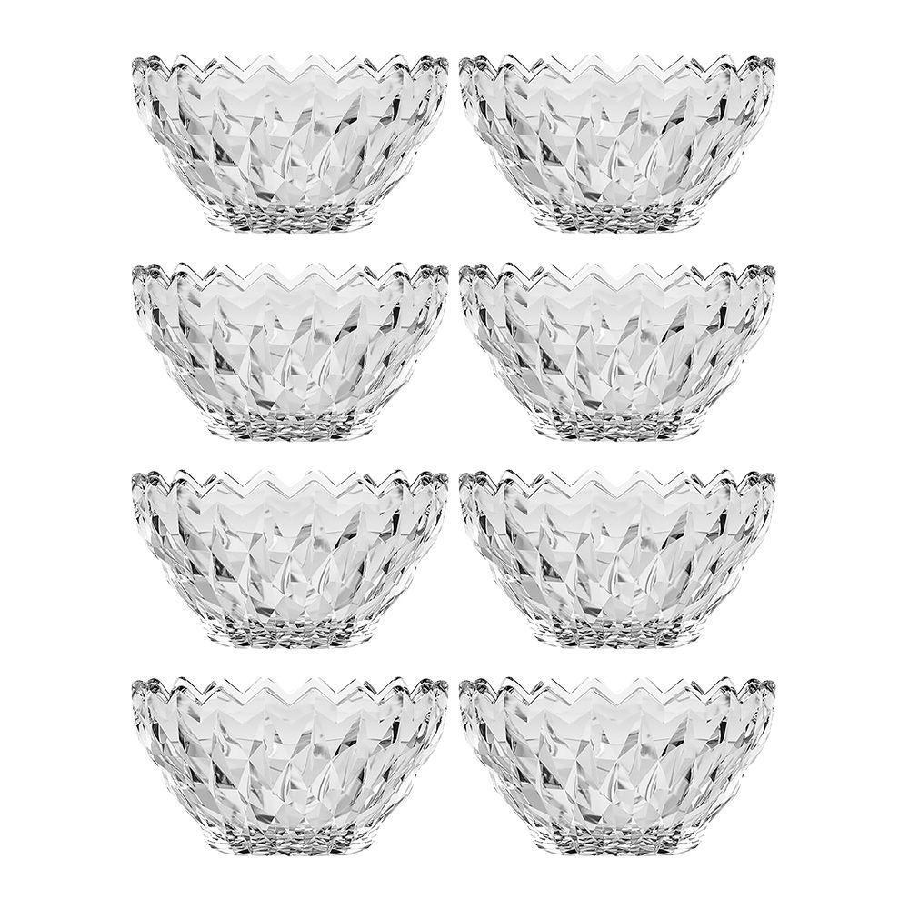 Jogo 8 Taça De Sobremesa Bowl Vidro Diamante Transparente Galaxy 280ml Em Casa Tem - 1