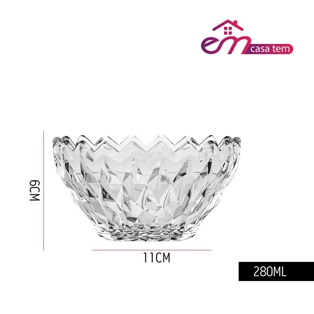 Jogo 8 Taça De Sobremesa Bowl Vidro Diamante Transparente Galaxy 280ml Em Casa Tem - 3