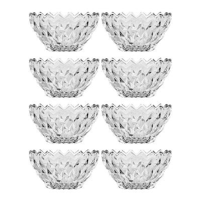 Jogo 8 Taça De Sobremesa Bowl Vidro Diamante Transparente Galaxy 280ml Em Casa Tem