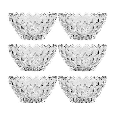 Jogo 6 Taça De Sobremesa Bowl Vidro Diamante Transparente Galaxy 280ml Em Casa Tem