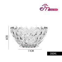 Jogo 6 Taça De Sobremesa Bowl Vidro Diamante Transparente Galaxy 280ml Em Casa Tem - 5