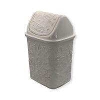 Cesto De Lixo Tampa Basculante Renda Floral 4,5 Litros Branco Banheiro Escritório Mesa Lixeiro Lixeira - 1