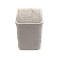 Cesto De Lixo Tampa Basculante Renda Floral 4,5 Litros Branco Banheiro Escritório Mesa Lixeiro Lixeira - 4