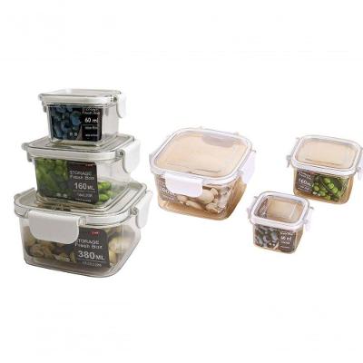 Conjunto 3 Potes Herméticos Quadrados Guardar Comida Freezer Geladeira Com Tampa Transparente Kit