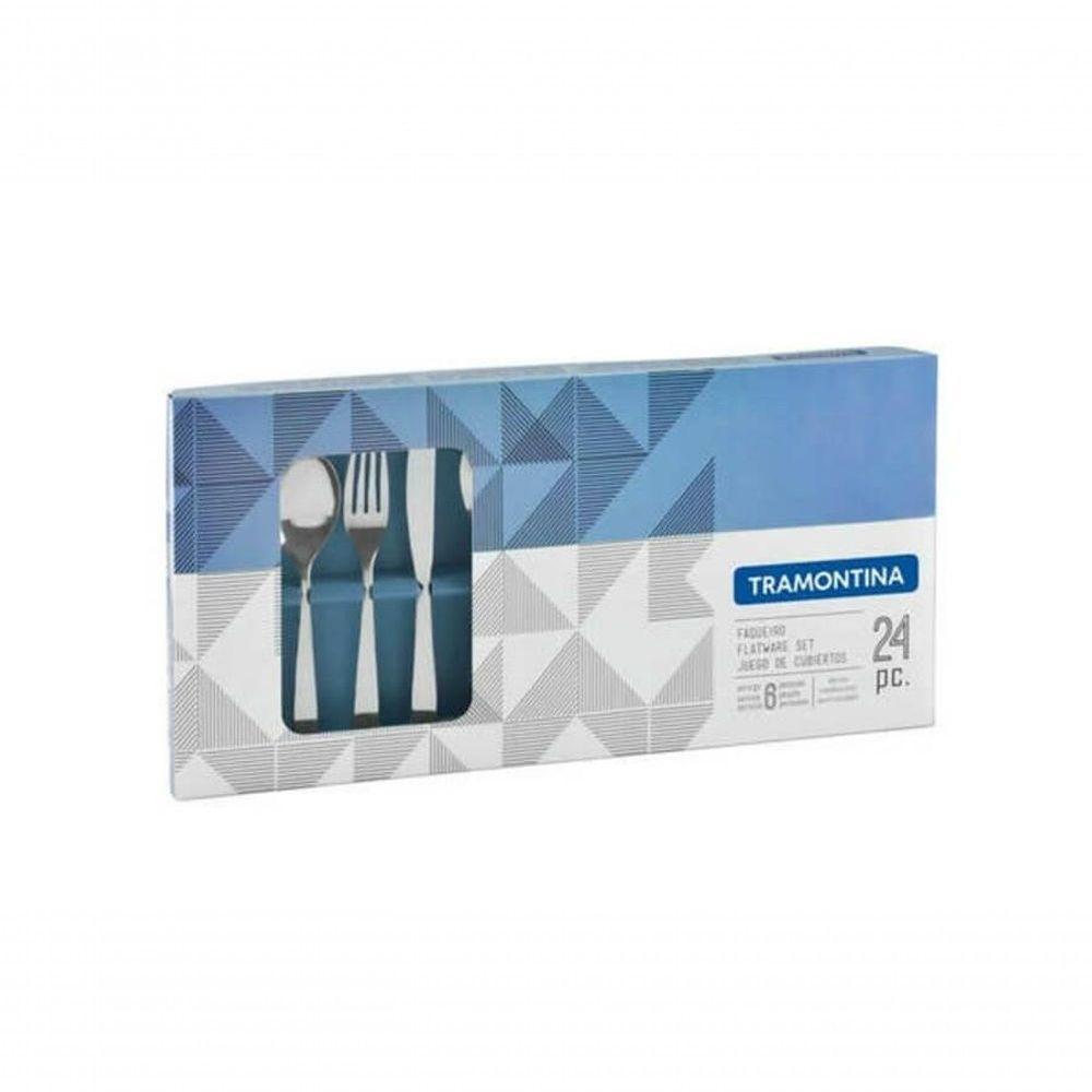 Faqueiro Tramontina Cosmos Em Aço Inox Com Facas Para Churrasco 24 Peças - 1