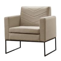 Poltrona Apolo Luxo Base Preta Castellar Móbile Linho Bege Linho Bege - 1