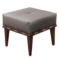 Puff Banqueta Noé Luxo Madeira Maciça Castellar Móbile Linho Cappuccino - 1