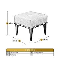 Puff Banqueta Noé Luxo Madeira Maciça Castellar Móbile Corino Caramelo - 3