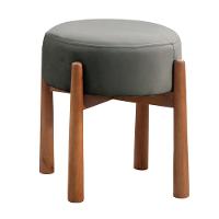Puff Banqueta Lotus Luxo Madeira Maciça Castellar Móbile Linho Cinza - 1
